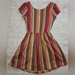Multicolor Striped Knit Mini Dress